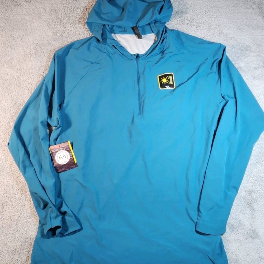 Realtree Fishing Sun Protect Hoodie Blue Lightweight Pullover Men's Size 2XL NWT